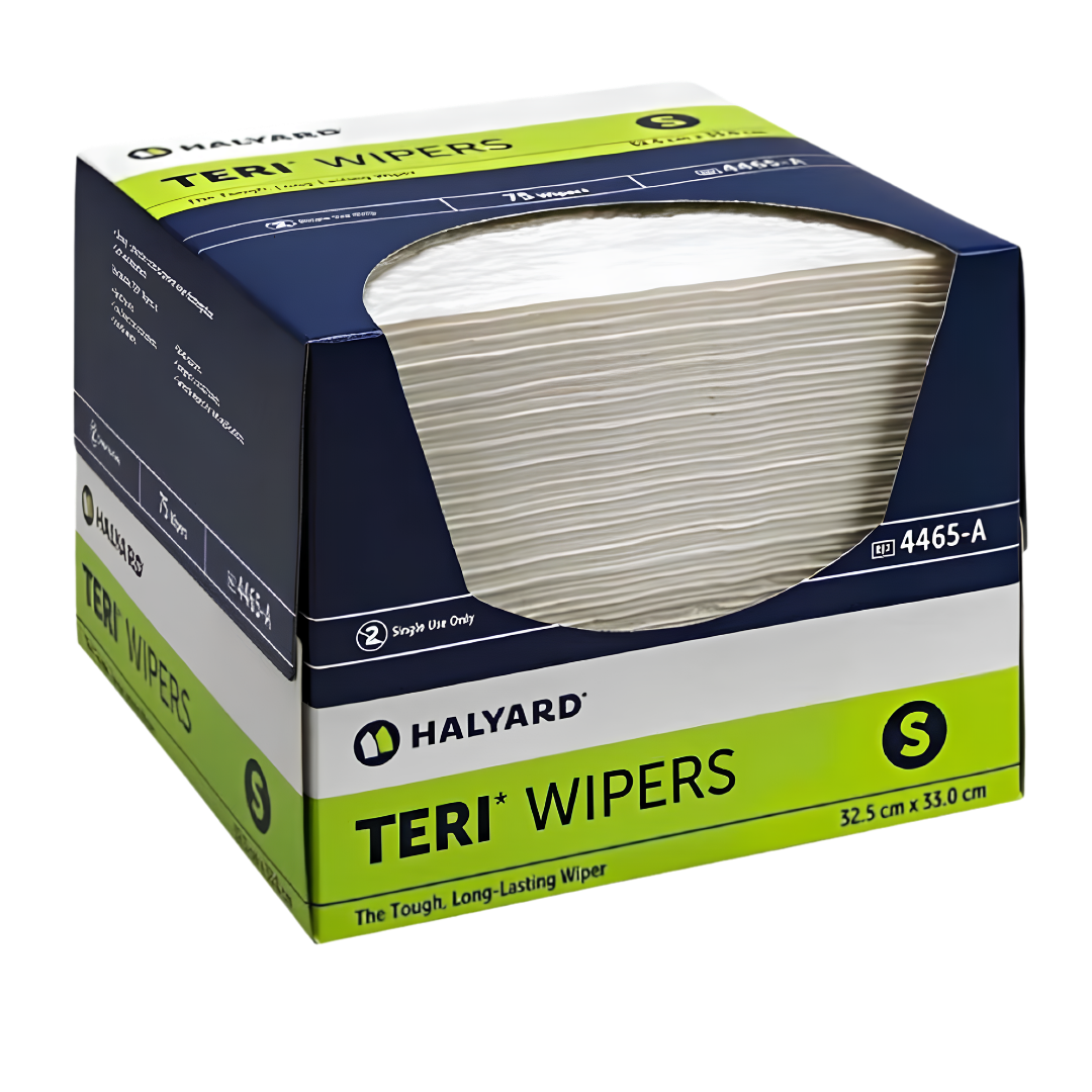Halyard Teri Wipes 31.5 x 34cm provide soft, durable disposable cleansing support for patient hygiene, continence care, and everyday healthcare cleaning tasks. 