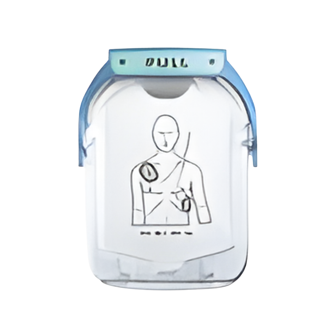 HeartStart HS1 First Aid SMART Defibrillator Pads – replacement electrode pads for Philips HS1 AED, available in adult and child variants, designed for quick application and reliable emergency response.