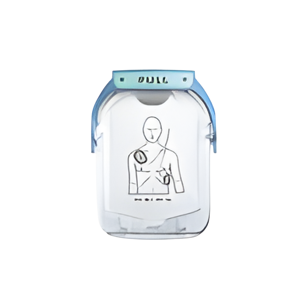 HeartStart HS1 First Aid SMART Defibrillator Pads – replacement electrode pads for Philips HS1 AED, available in adult and child variants, designed for quick application and reliable emergency response.