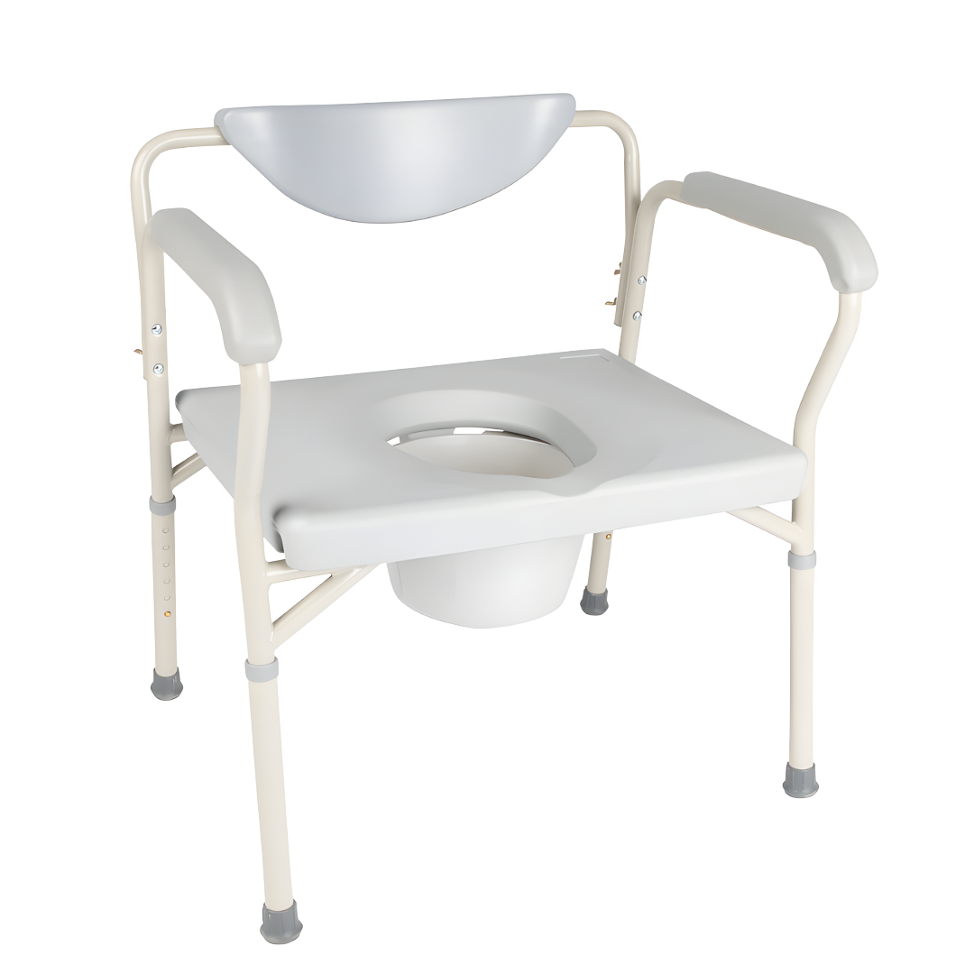 Hero Medical Heavy Duty Commode with padded back provides durable, comfortable toileting support for aged care and home.