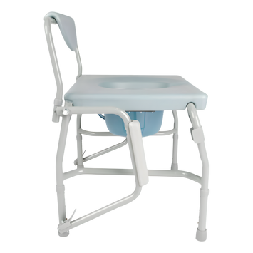 Hero Medical 3 in 1 Bariatric Drop Arm Commode Chair with bowl and lid provides strong, versatile toileting support.
