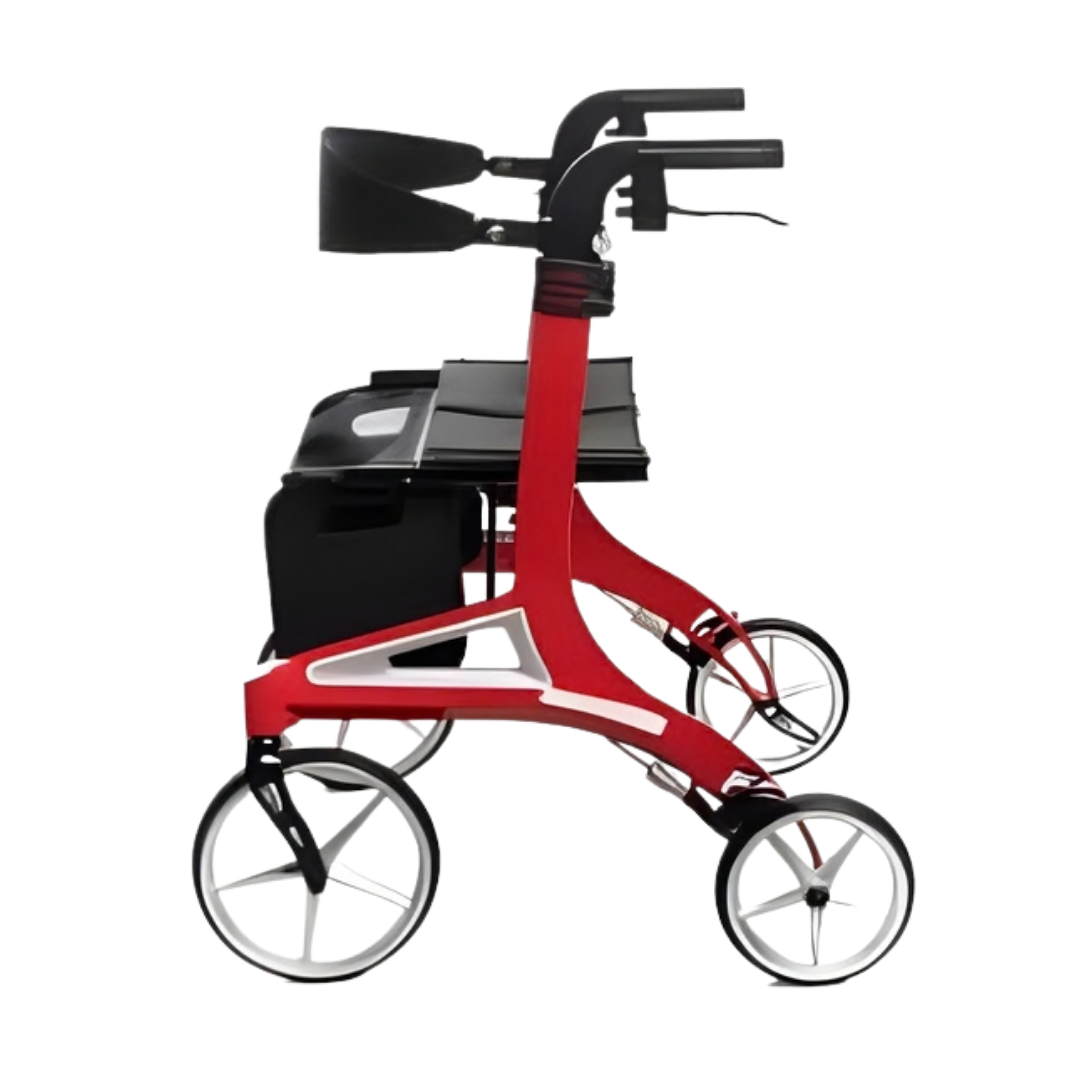 Hero Medical Outdoor Lite Walker aluminium frame, available in low, standard, tall sizes and colours black or red.