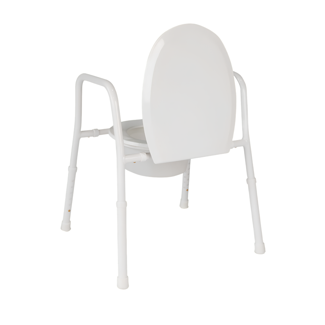 Hero Medical portable over toilet aid, rust‑free aluminium frame, lightweight and stable design, height adjustable, supports safe toileting and independence.