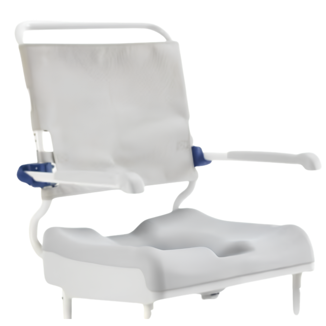 Hero Medical Aquatec Ocean Ergo Transit XL shower commode chair, wider ergonomic seat, rust‑free frame, tilt‑in‑space comfort, safe assisted hygiene care.