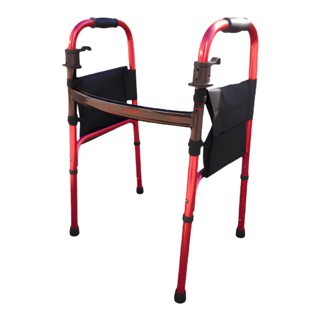 Hero Medical Side Quick Fold Walking Frame, lightweight aluminium mobility aid with side‑fold design, adjustable height legs, PVC handgrips, and 130kg safe working load.
