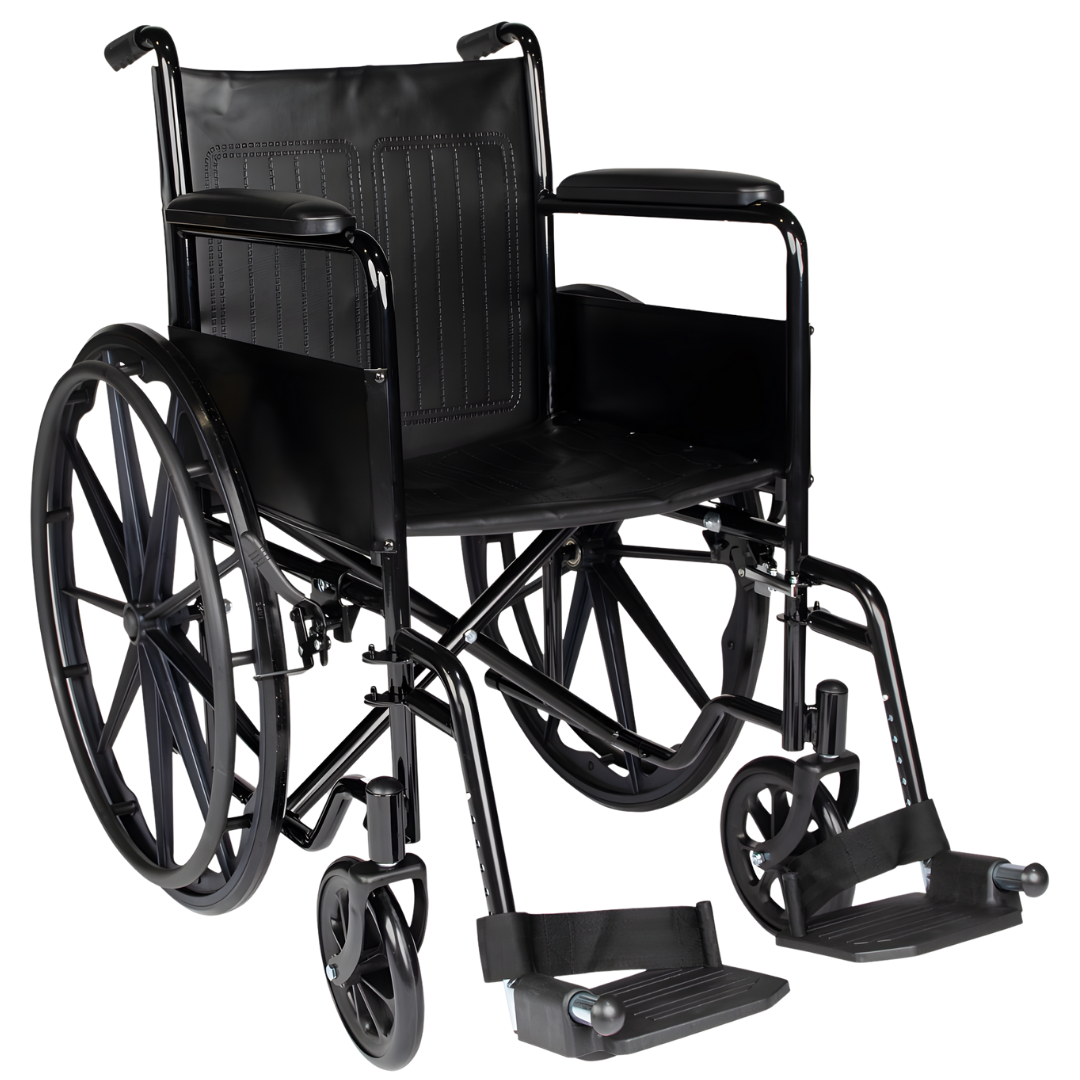 Affordable Hero Medical Super Budget Wheelchair available in self-propelled and transit variants, designed for reliable everyday mobility support.