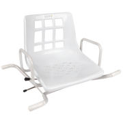 Hero Medical Swivel Bather with rotating padded seat, rust‑free aluminium frame, adjustable design, supports safe transfers and independent bathing for users with limited mobility.