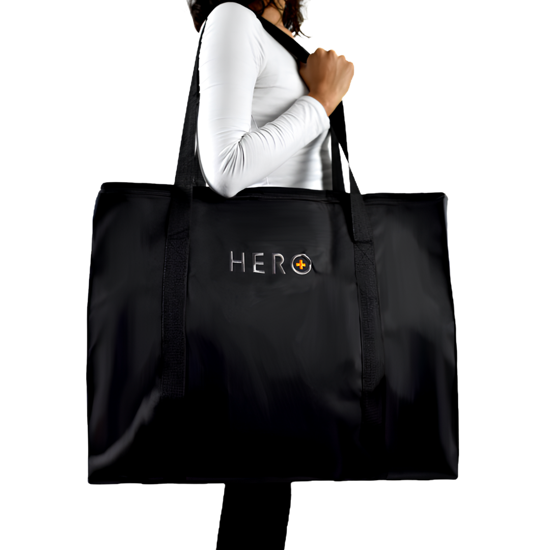 Hero Medical The Hero Travel Bag, durable lightweight design with multiple compartments, easy‑carry handles and straps, ideal for safely transporting mobility aids and medical equipment.