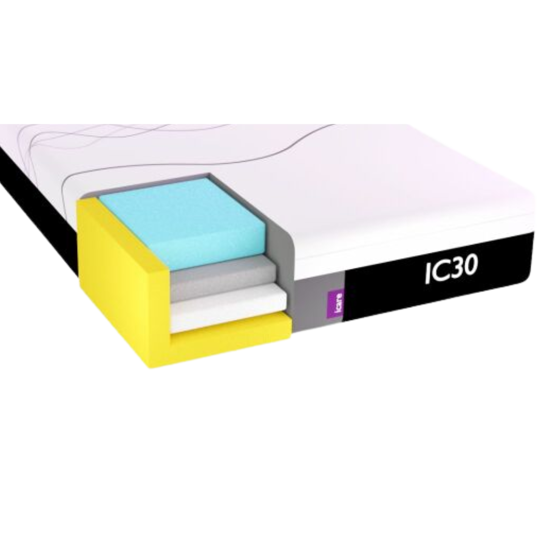 Icare IC30 Medium ActiveX Gel Infused Mattress offers cooling comfort, pressure relief, and durable support across multiple sizes.