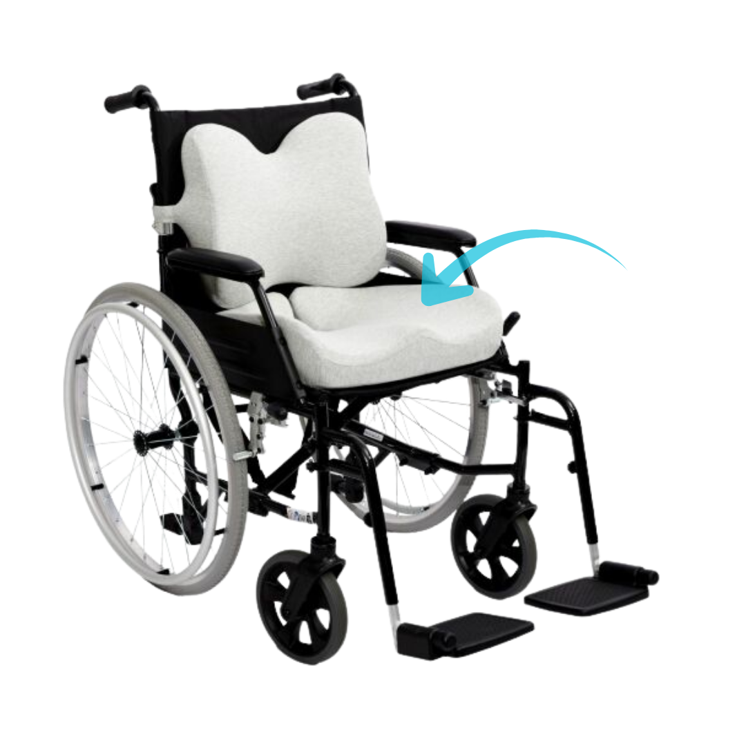 Icare Reform Seat Support cushion with charcoal‑infused ActiveX foam, ergonomic moulded zones, coccyx cutout, and anti‑slip base for pressure relief and comfort.