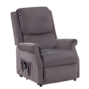 Drive Medical Indiana Lift Chair in Standard and Petite sizes, shown in Graphite Grey and Mushroom, designed to support safe standing and comfortable daily seating.