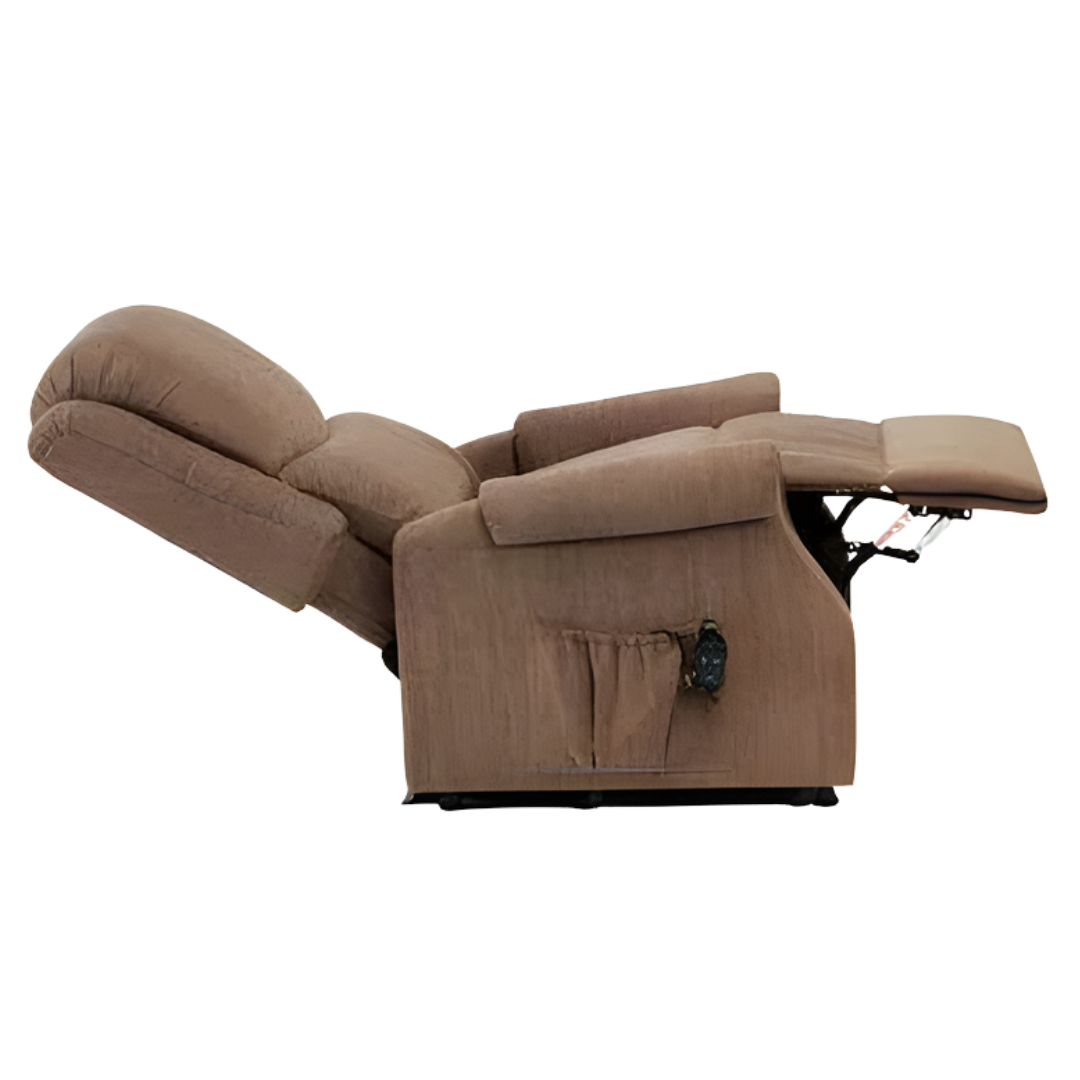 Drive Medical Indiana Lift Chair in Standard and Petite sizes, shown in Graphite Grey and Mushroom, designed to support safe standing and comfortable daily seating.