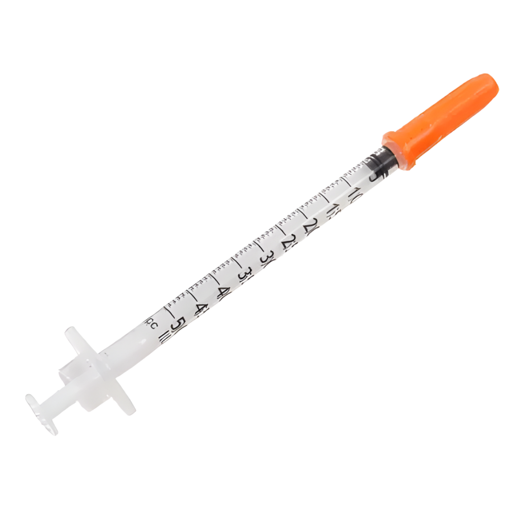 Insulin syringe 0.5mL with 29g x 13mm fixed needle sterile single-use device for accurate insulin delivery and safe daily diabetes management care use