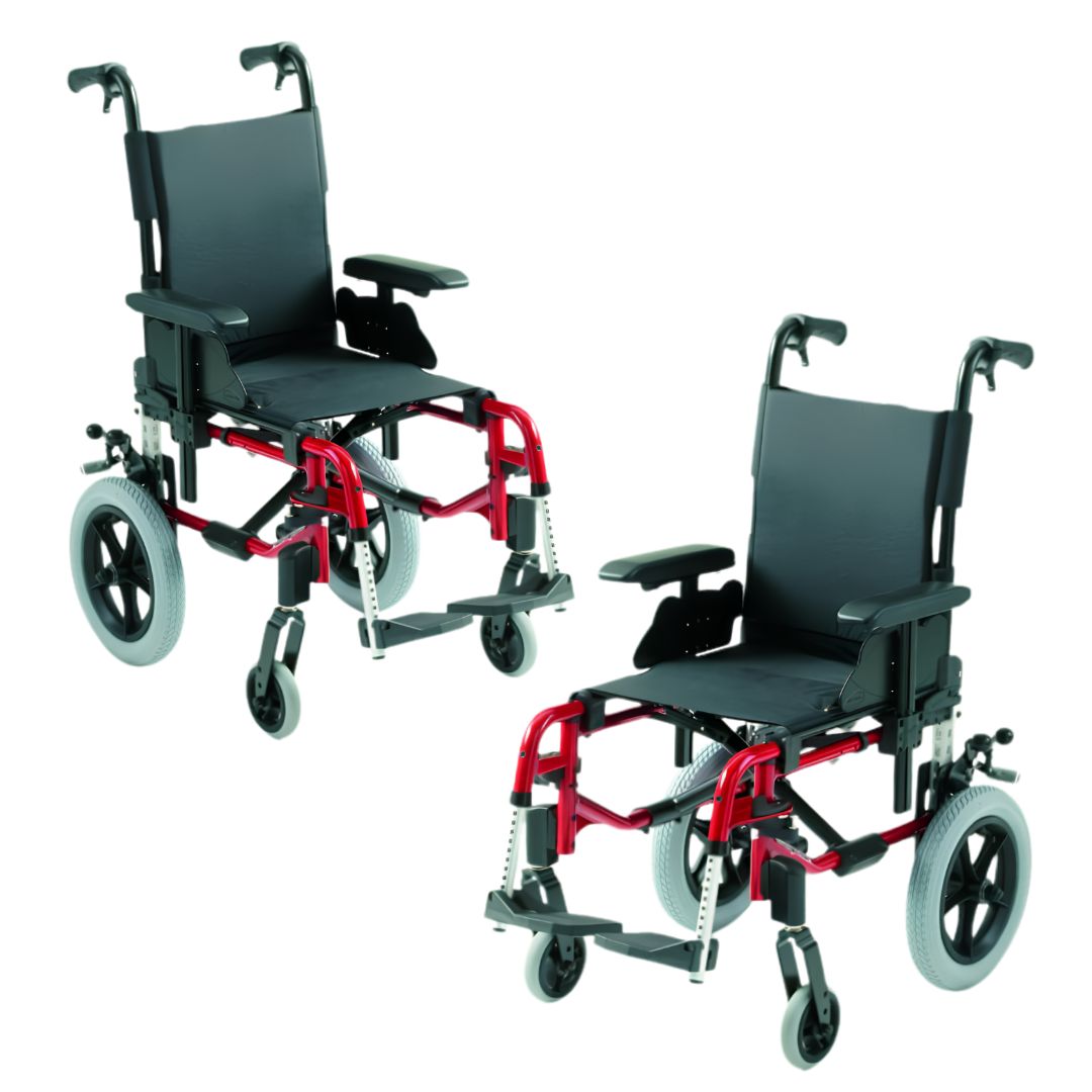 Invacare Action 3 Junior Wheelchair, a lightweight pediatric wheelchair with adjustable seat and backrest, designed for children, featuring a foldable frame, large rear wheels, and smaller front casters for easy maneuverability