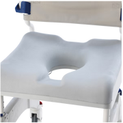 Invacare Aquatec padded small soft seat, cushioned ergonomic design for added comfort and pressure relief, supports safe hygiene care and user independence.