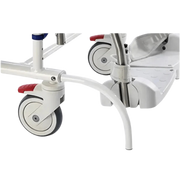 Invacare Aquatec front and rear anti‑tippers, designed for Ergo VIP shower commode chairs, enhance stability, prevent tipping, and improve user safety.