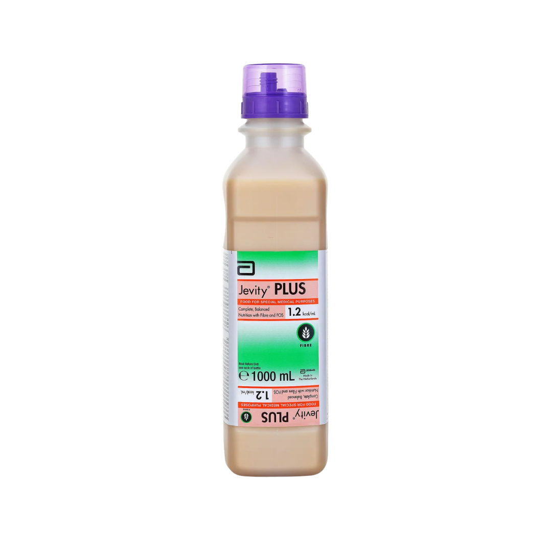 Jevity Plus Ready To Hang Unflavoured 1000mL enteral feeding formula.