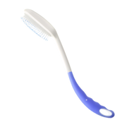Long handled brush with ergonomic grip, extended reach for bathing or grooming, lightweight design supports independence and daily personal care.