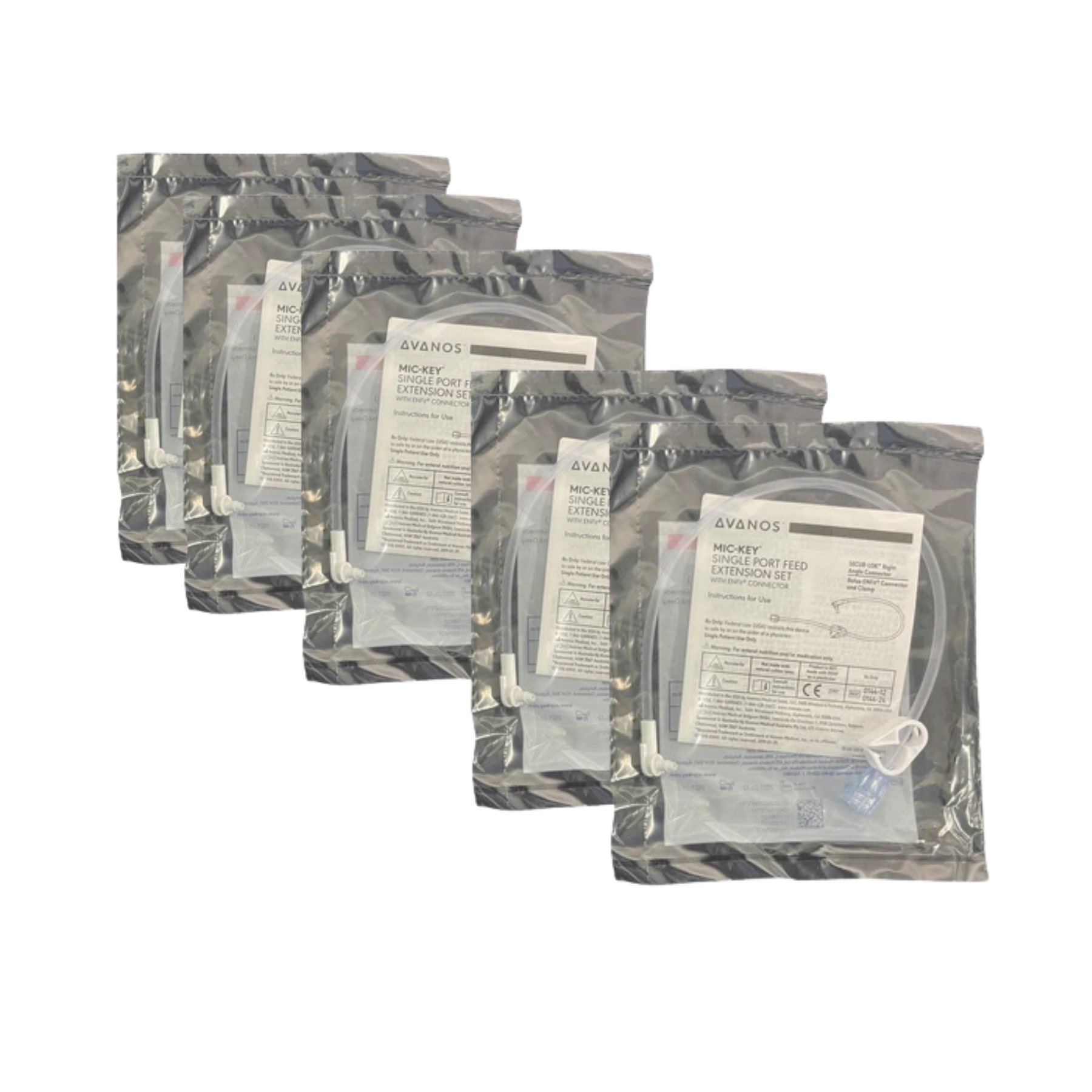 MIC-KEY Continuous Feed Extension Set 60.9cm — Right Angle with ENFit SECUR-LOK (Avanos) 