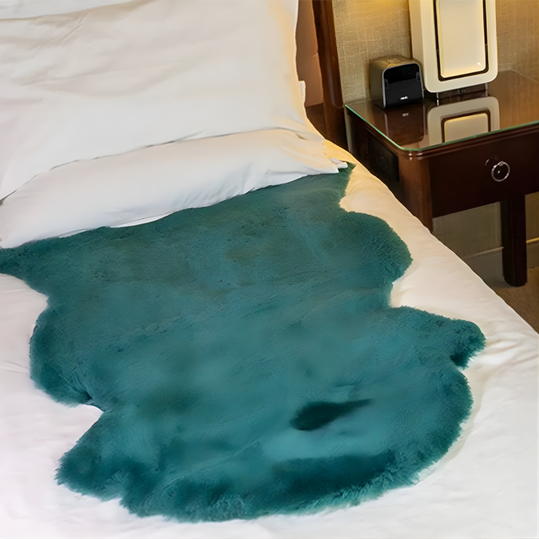 Sheepskin Medical Wild Goose Rug Overlay Green provides natural comfort and pressure relief for aged care and home.
