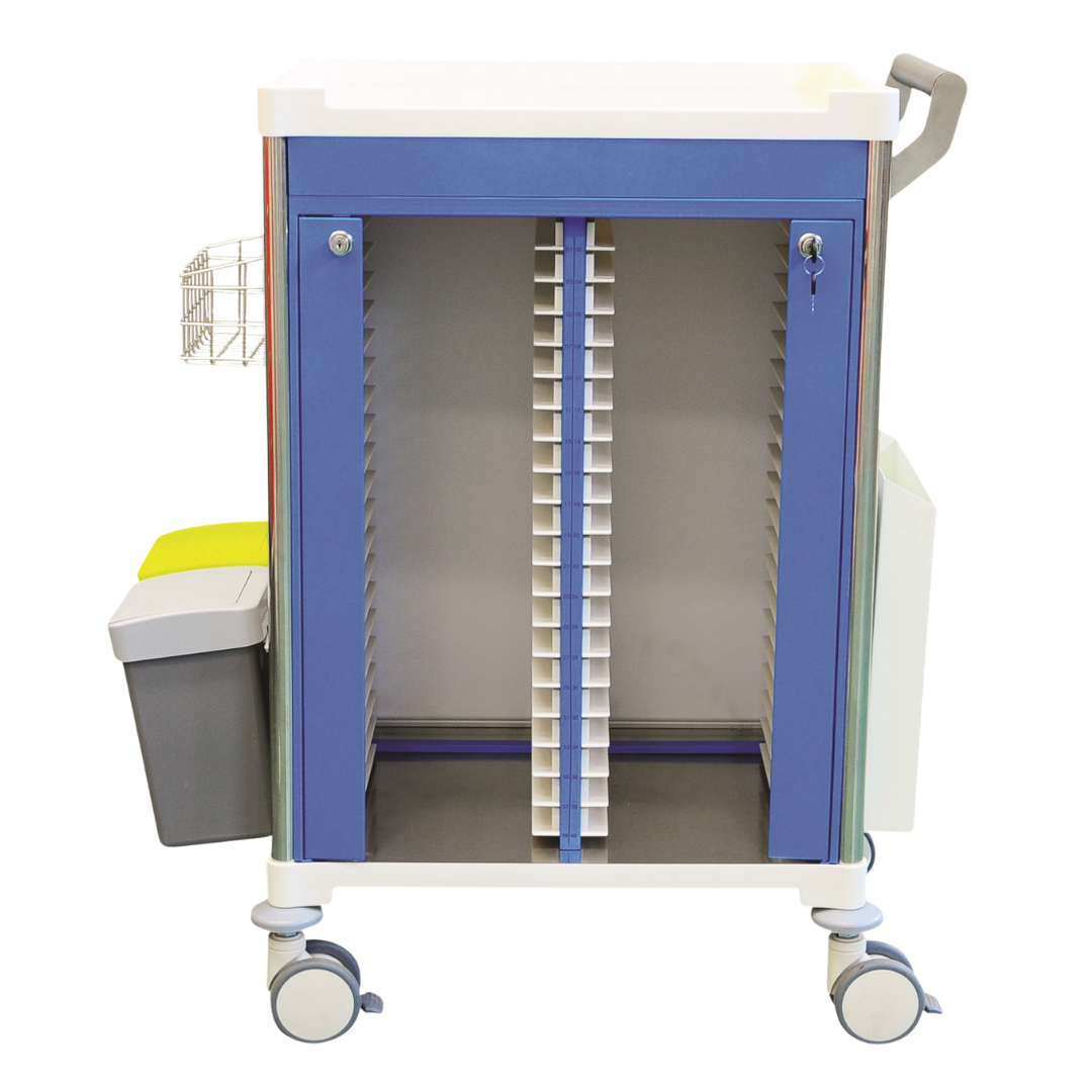 Medical Record Trolley with no drawer designed for hospitals, aged care facilities, and clinics to organise and transport patient files efficiently and securely.