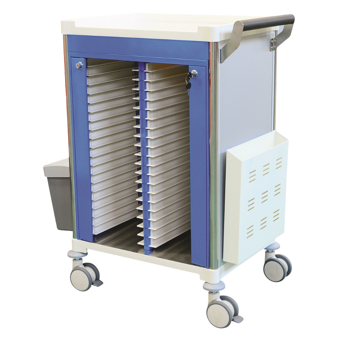 Medical Record Trolley with no drawer designed for hospitals, aged care facilities, and clinics to organise and transport patient files efficiently and securely.