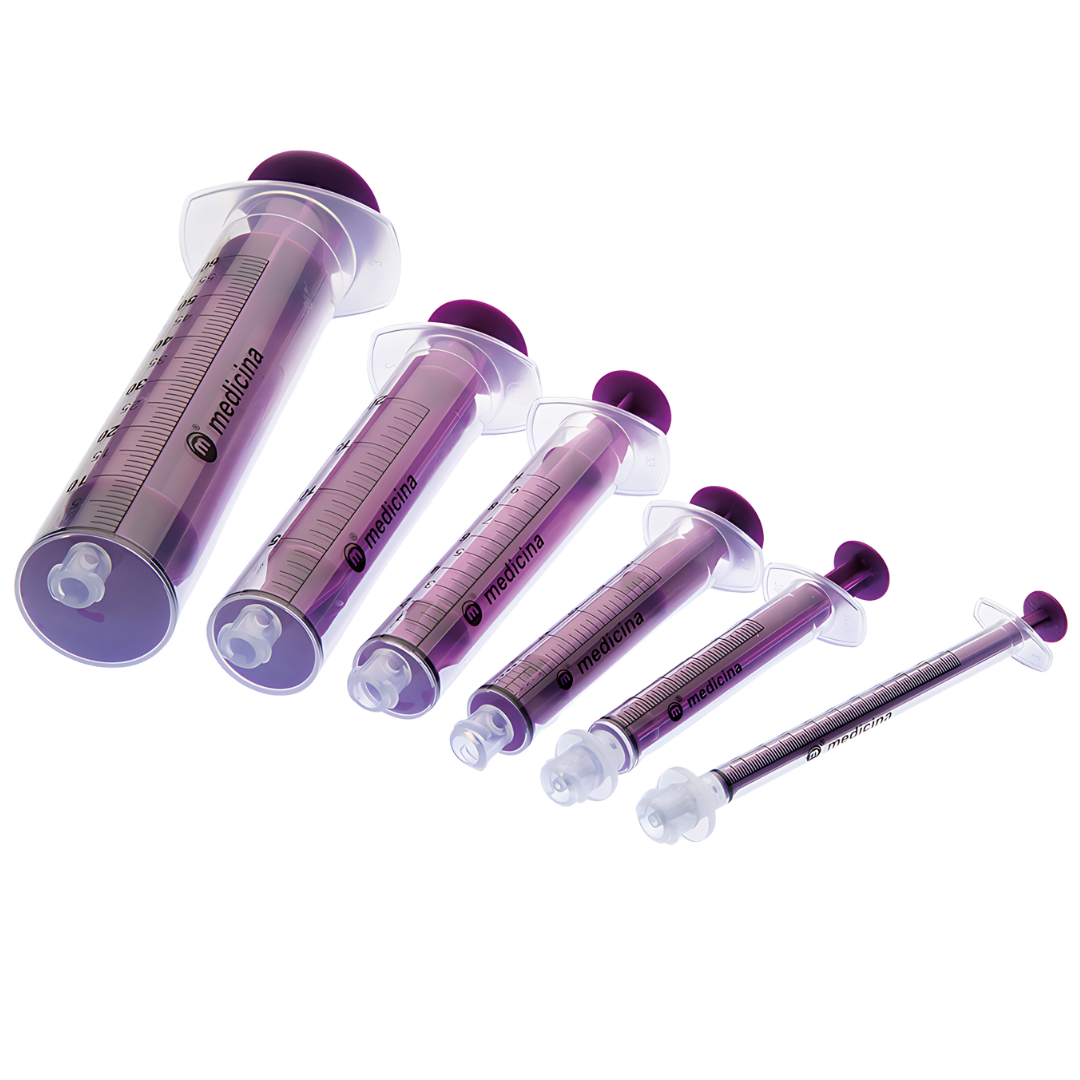 Medicina ENFit Reusable Enteral Syringe 1ml low dose variant for accurate medication and nutrition delivery, designed for safe ENFit feeding systems.
