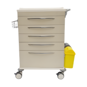 Medicine Trolley with 5 drawers offering durable storage, easy mobility, and organised access for medications in hospitals, aged care, and home care.