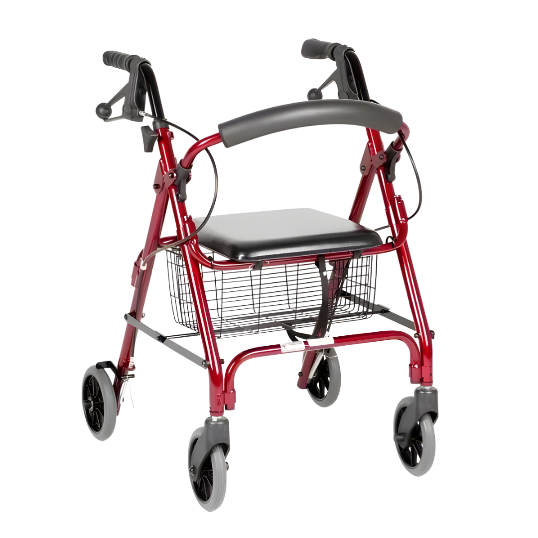Peak Care Meteor Ellipse Seat Walker with 6-inch wheels provides lightweight, stable mobility support and a comfortable seat for everyday independence.