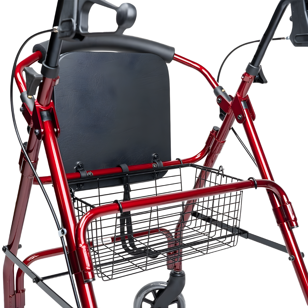 Peak Care Meteor Ellipse Seat Walker with 6-inch wheels provides lightweight, stable mobility support and a comfortable seat for everyday independence.