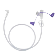 Mic-Key 60.9cm low profile ENFit extension set with right angle connector, dual Y ports and clamp, durable tubing for secure enteral feeding use daily