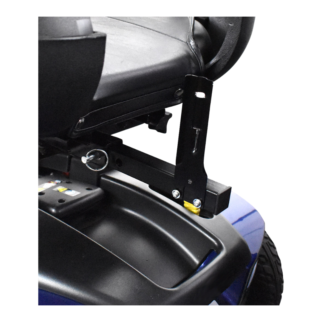 Mobility scooter flag with sturdy bracket, high‑visibility design for outdoor safety, easy attachment, supports rider awareness and secure travel.
