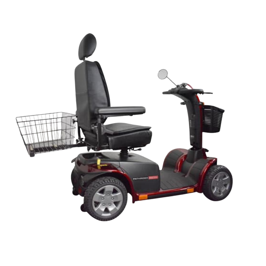 Mobility scooter rear basket with secure mounting, durable wire design, spacious storage for personal items, supports convenience and independence on the go.