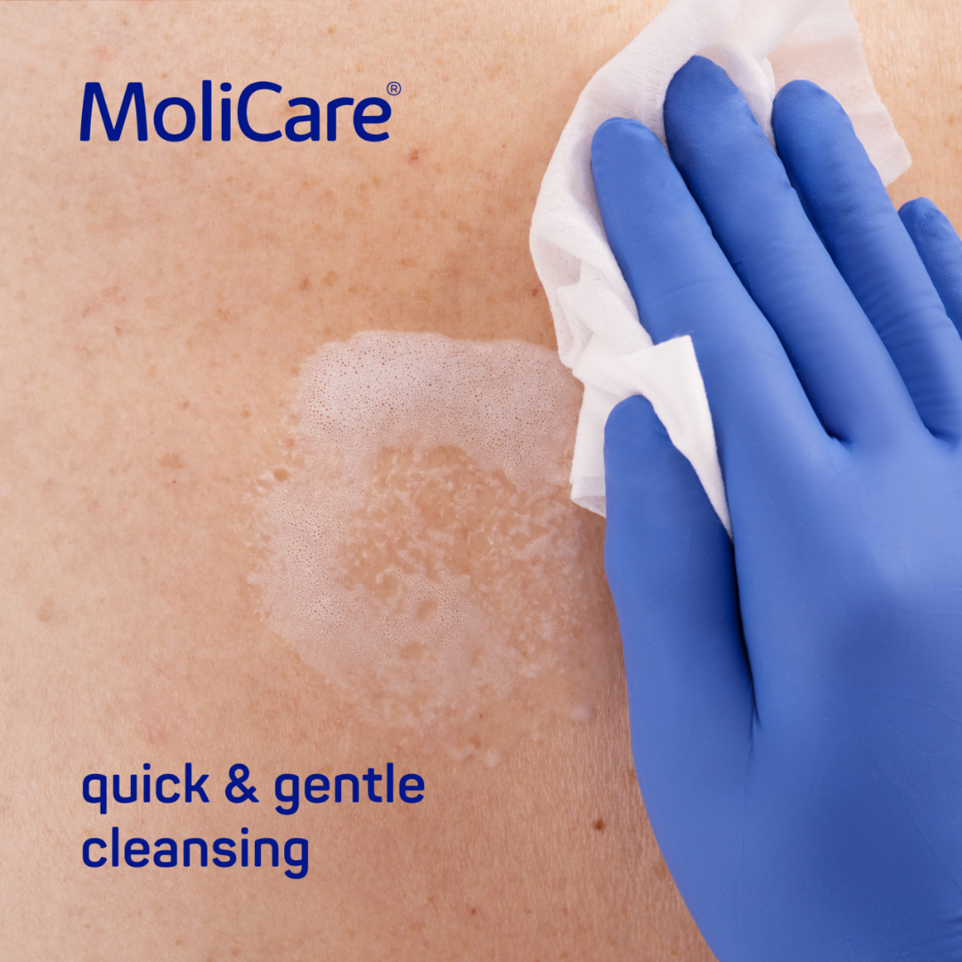 MoliCare Skin Cleanse Foam 400ml – no-rinse gentle cleansing foam for sensitive skin and incontinence care.