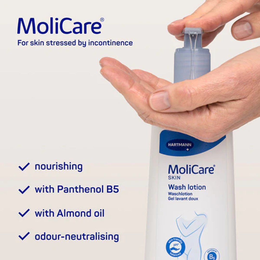 MoliCare Skin Wash Lotion 500mL – Gentle pH-Balanced Cleanser for Sensitive Skin