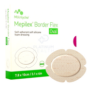Molnlycke Mepilex Border Flex 敷料 7.8 x 10cm，椭圆形