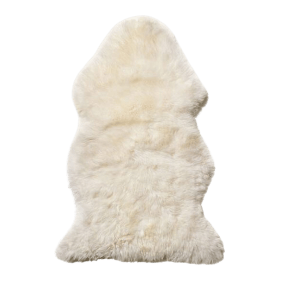 Wild Goose Sheepskin Rug Overlay Light Ivory, non-medical grade sheepskin for comfort and cushioning.