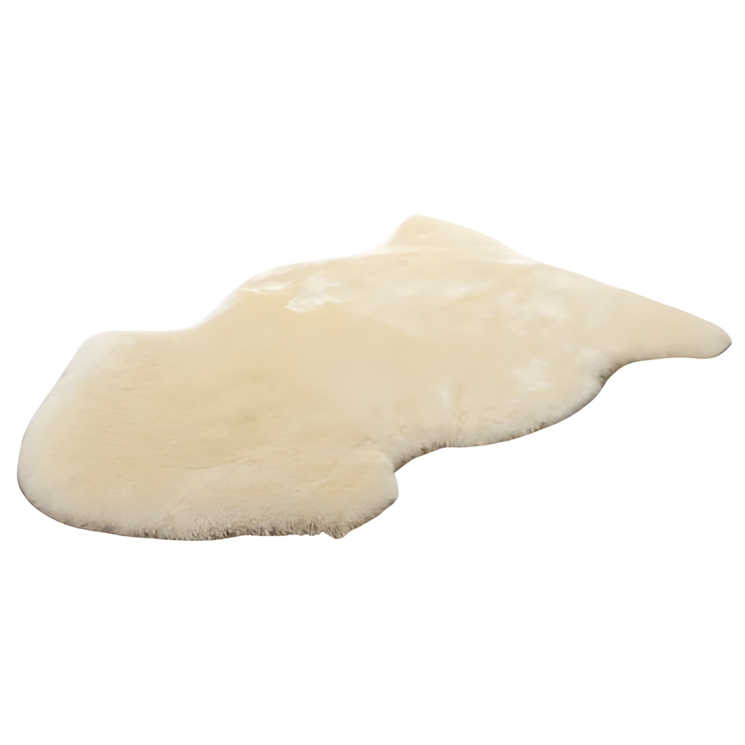 Wild Goose Sheepskin Rug Overlay Light Ivory, non-medical grade sheepskin for comfort and cushioning.