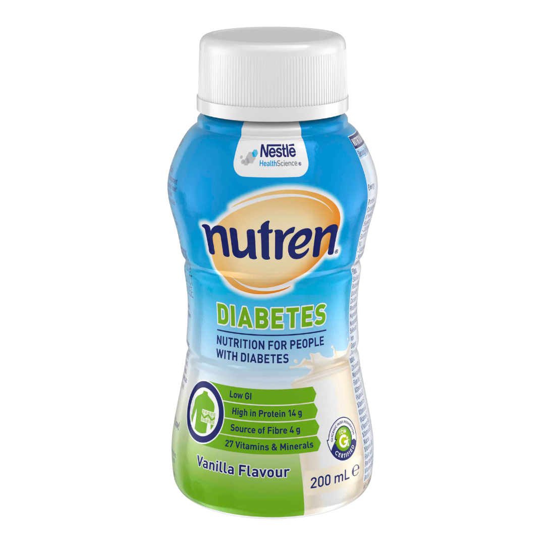 Nestle Nutren Diabetes Vanilla 200ml ready-to-drink nutritional supplement bottle