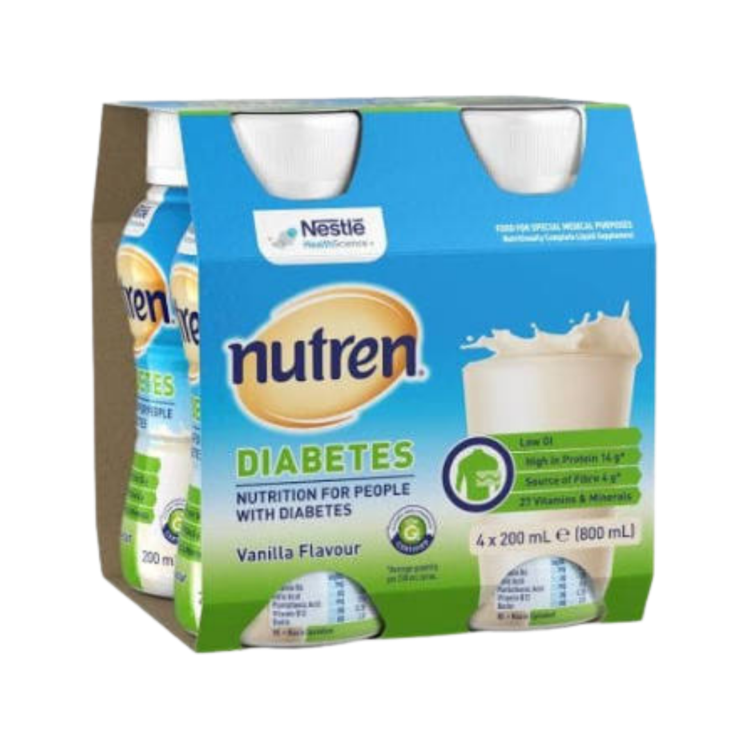 Nestle Nutren Diabetes Vanilla 200ml ready-to-drink nutritional supplement bottle