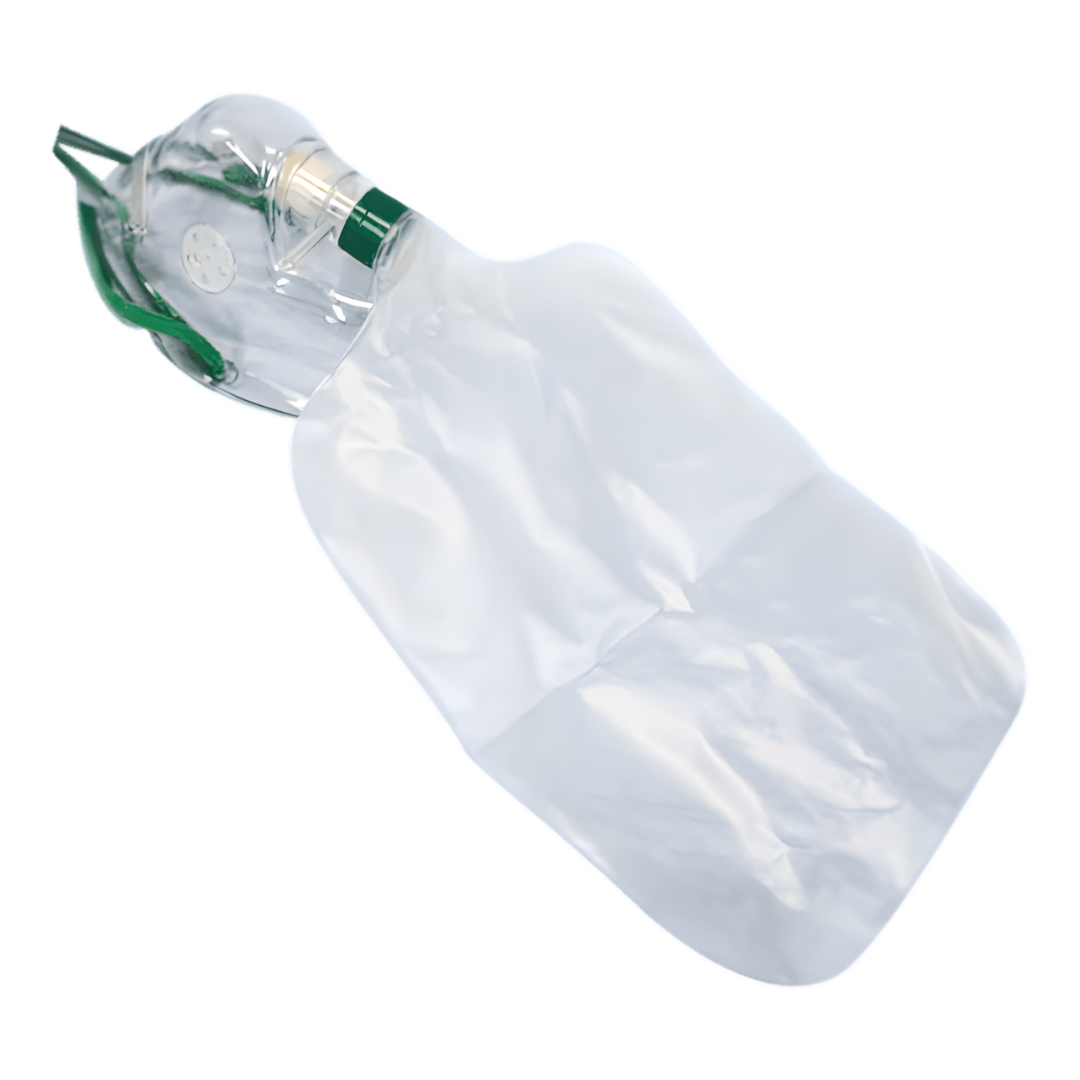 Non-Rebreather Oxygen Mask available in child and adult sizes, designed for safe, high-concentration oxygen delivery in emergency and clinical care settings.