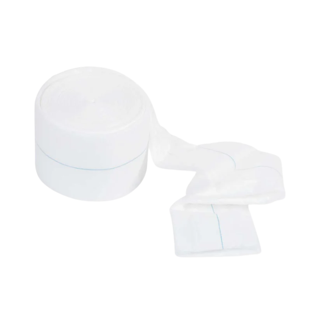 Non-Woven Combine Dressing Roll in white, cut-to-size and highly absorbent, designed for wound care and fluid management in hospitals, aged care, and home healthcare settings.