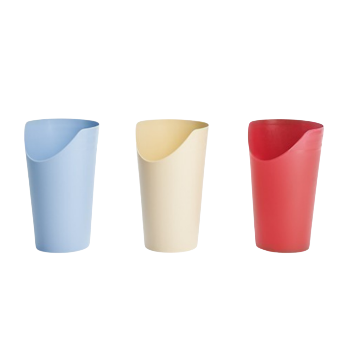 Nosey cut-out cup, 236ml size, designed for safe drinking without head tilting, ideal for aged care, disability support, and rehabilitation use.