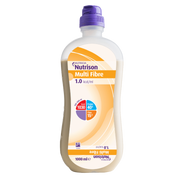 Nutrison Multi Fibre OpTri Bottle – fibre-enriched, complete enteral nutrition with MF6 blend and OpTri packaging for digestive health and long-term care.