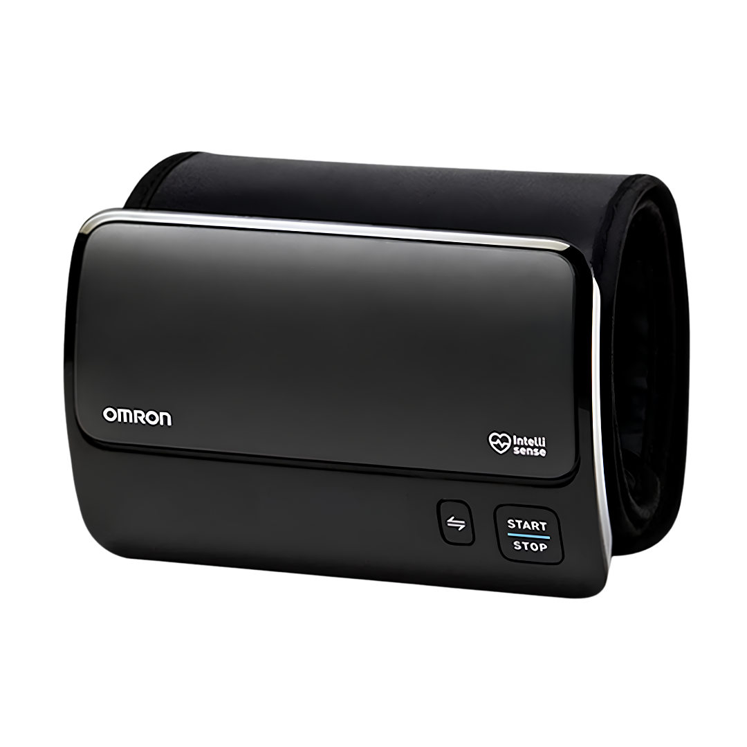 Omron Smart Elite Plus HEM7600T blood pressure monitor with tubeless IntelliWrap cuff and Bluetooth for accurate, comfortable home monitoring.