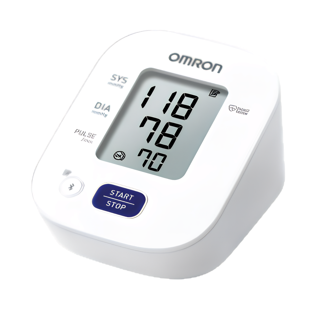 Omron HEM7142T1 Bluetooth Blood Pressure Monitor with medium cuff, compact design, and app connectivity for accurate home health tracking.