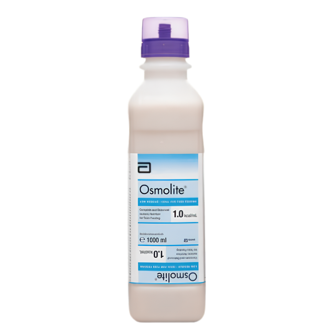 Osmolite Ready To Hang Unflavoured 1000ml provides balanced enteral nutrition in a convenient ready-to-use format for tube feeding.
