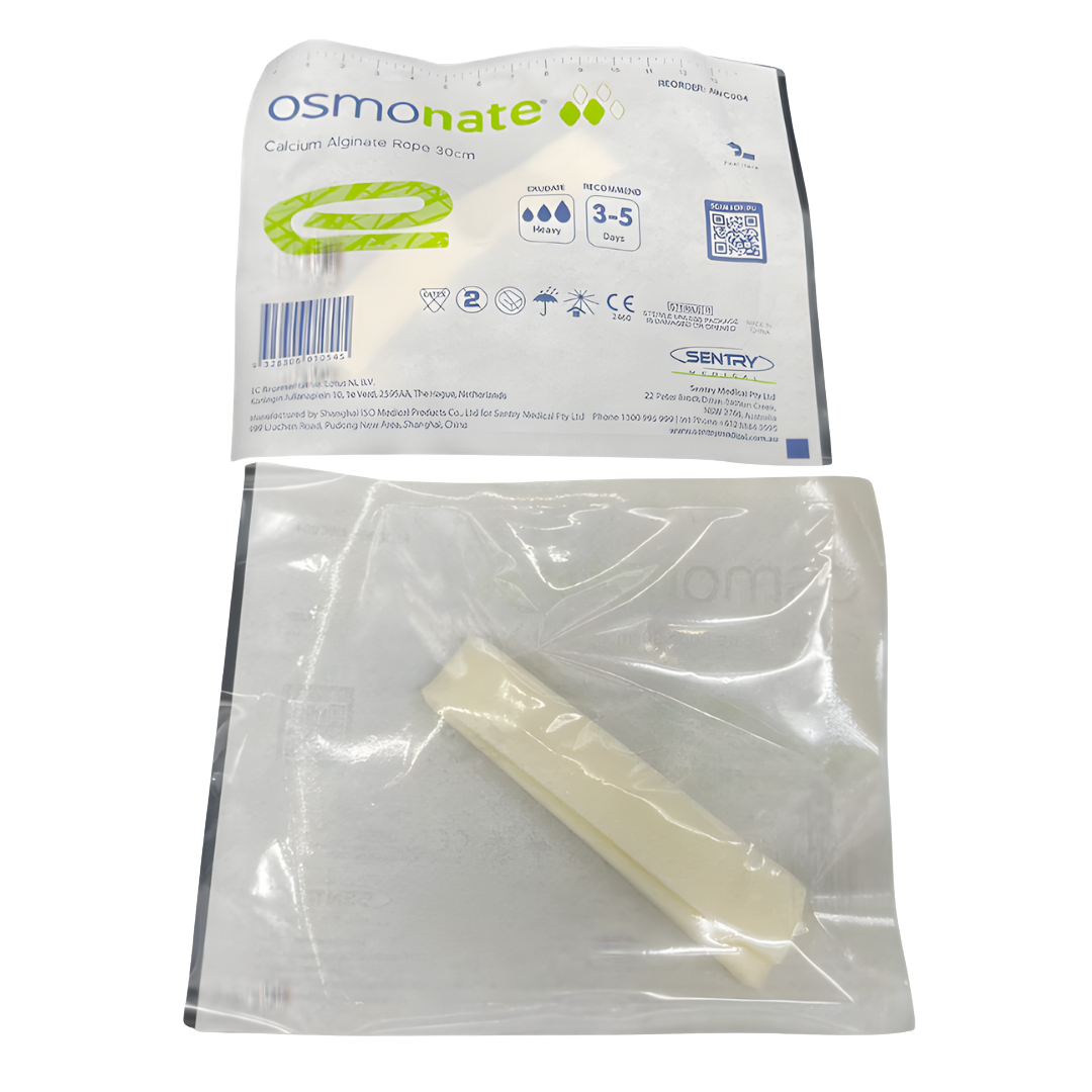 Osmonate Calcium Alginate Rope 30cm – absorbent rope dressing for cavity wounds, supports moist healing.