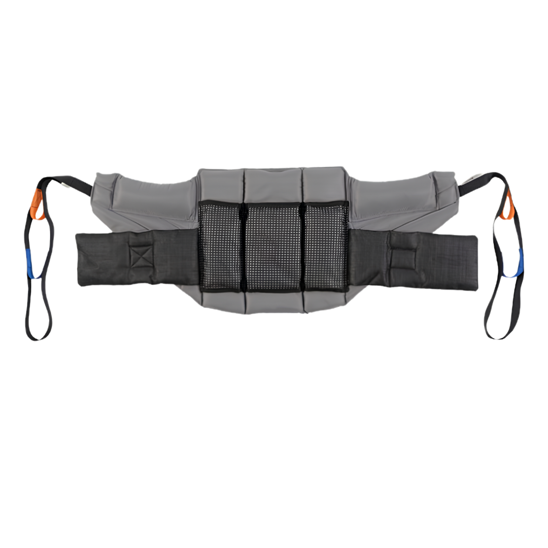 Oxford Loop Standing Deluxe Padded Sling in multiple sizes, designed for safe and comfortable assisted sit-to-stand transfers in aged care.
