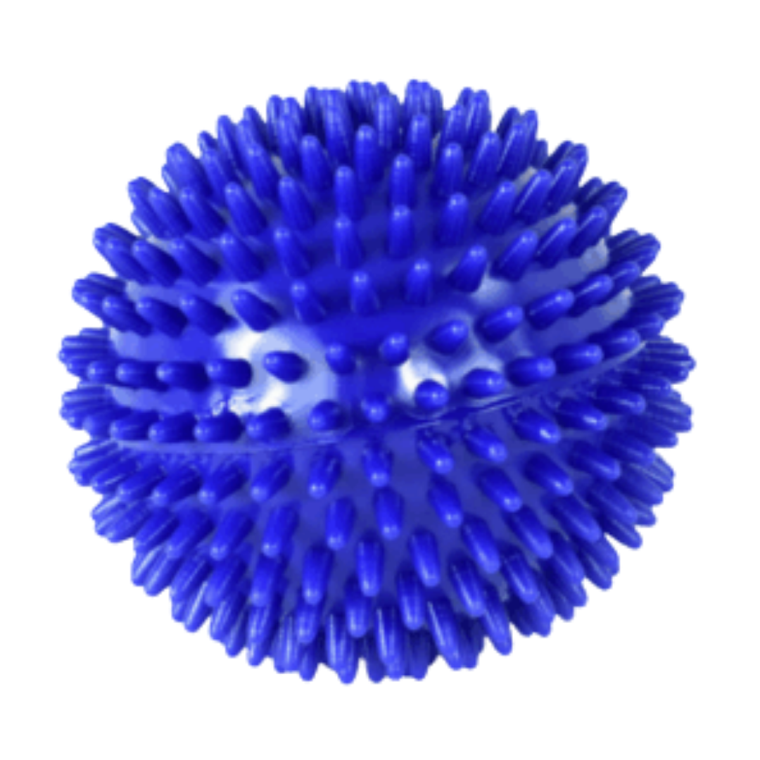 Physio/exercise/rehab 10 cm massage reflex balls, blue, designed for targeted muscle massage and sensory stimulation.